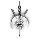 A sizzling kebab skewer with various vegetables on it tattoo design idea