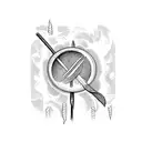 A sizzling kebab skewer with various vegetables on it tattoo design idea