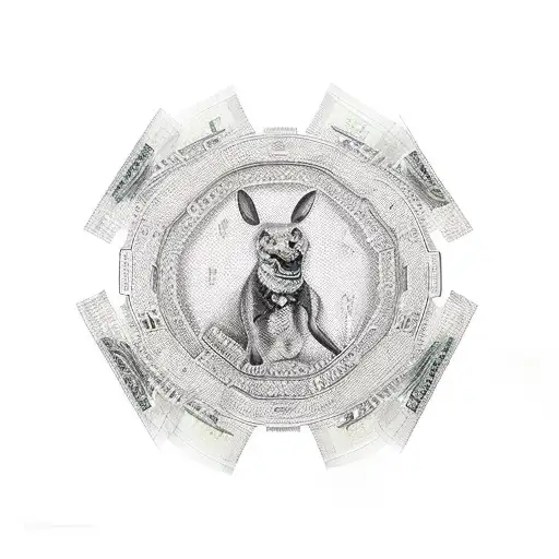 chain link fence made of rolled up hundred dollar bills tattoo design idea
