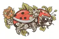 Ladybug bear tattoo design idea