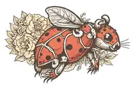 Ladybug bear tattoo design idea