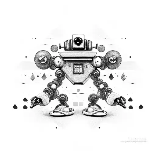  robot psychedelic  tattoo design idea