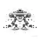  robot psychedelic  tattoo design idea