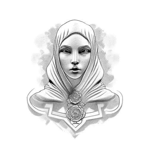 mon and daughter greece statue  tattoo design idea