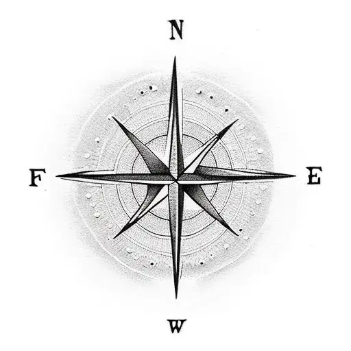 A dotwork compass with the words 'forever and always' as a reminder of the unwavering love and guidance your husband provided tattoo design idea