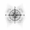 A dotwork compass with the words 'forever and always' as a reminder of the unwavering love and guidance your husband provided tattoo design idea