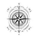 A dotwork compass with the words 'forever and always' as a reminder of the unwavering love and guidance your husband provided tattoo design idea