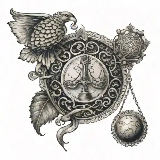 scales, with a realistic heart on one side and a brain on the other, symbolizing balance. Both elements should be equall tattoo design idea