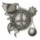 scales, with a realistic heart on one side and a brain on the other, symbolizing balance. Both elements should be equall tattoo design idea