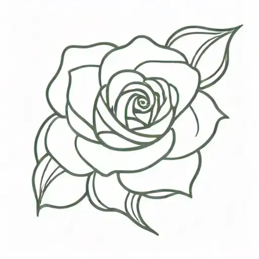 A minimalist design of a rose intertwined with the Gemini symbol tattoo design idea
