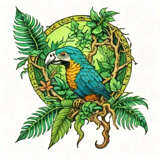 Amazon rainforest tattoo design idea