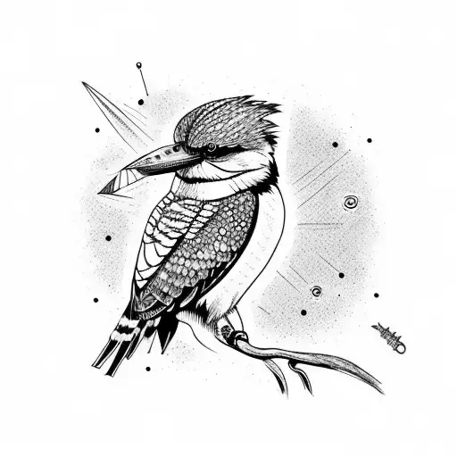 agressive kookaburra  tattoo design idea