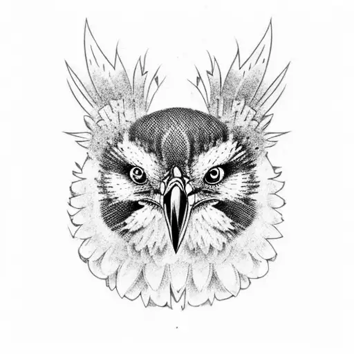 half sleeve neotraditional agressive kookaburra  tattoo design idea