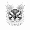half sleeve neotraditional agressive kookaburra  tattoo design idea