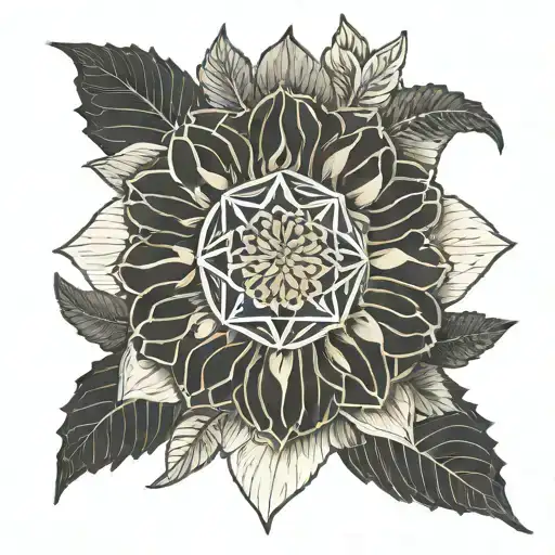 marigold with Hindi word 'mimi' tattoo design idea
