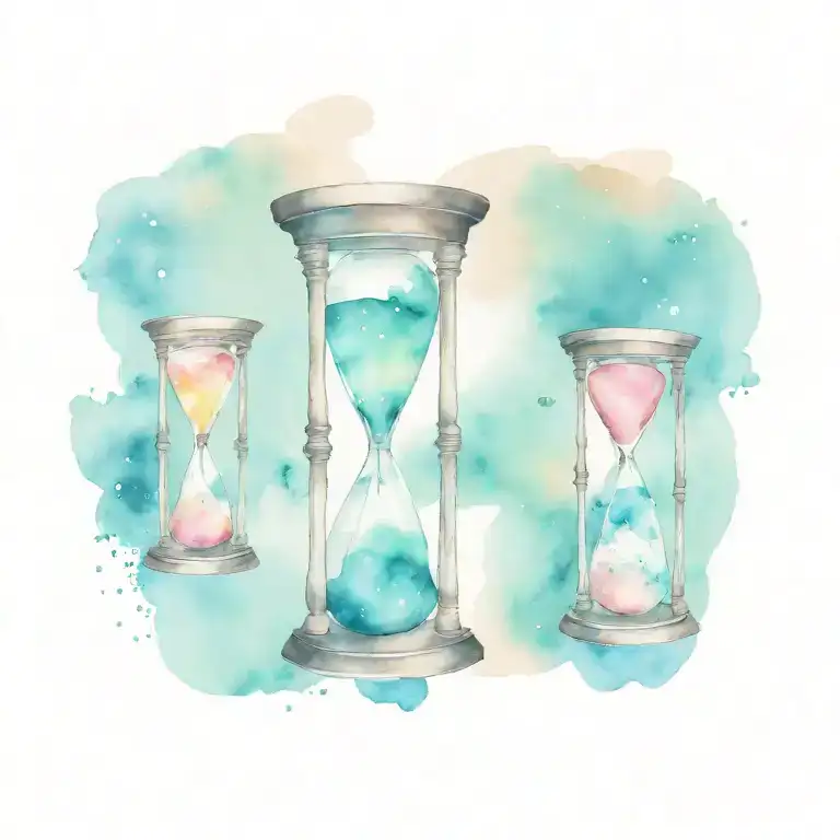 hourglass filled galaxy tattoo design idea