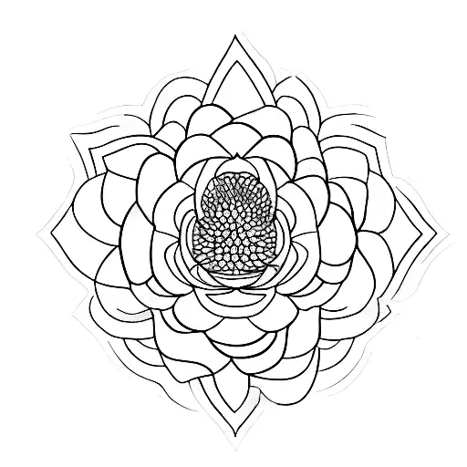 A simplified illustration of a Waratah flower with geometric elements tattoo design idea