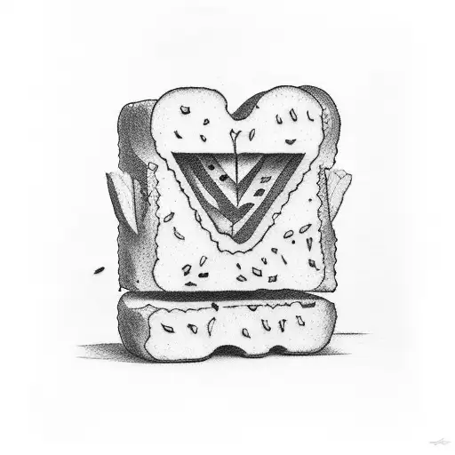 A slice of toast, minimalist tattoo design idea