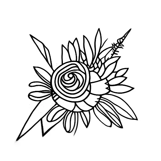 hand-poked, abstract, Australian flora-inspired tattoo design idea