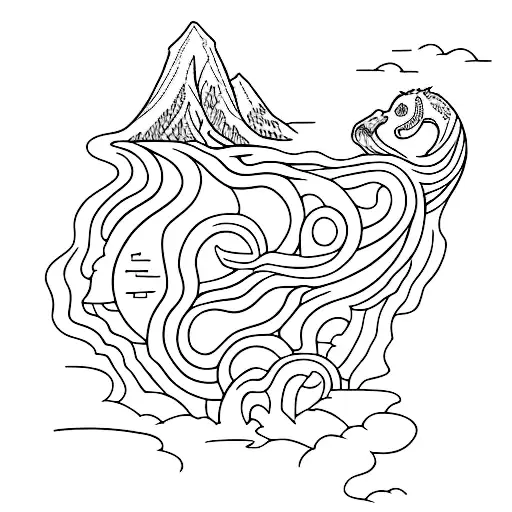 rainforest creek tattoo design idea
