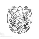 rainforest creek running through australian hills tattoo design idea