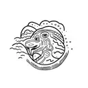 rainforest creek running through australian hills tattoo design idea