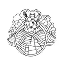 rainforest creek running through hills tattoo design idea