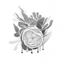 Minimal, solid lines, abstract, Australian flora-inspired tattoo design idea