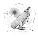 Minimal, solid lines, abstract, Australian flora-inspired tattoo design idea