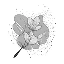 Minimal, solid lines, abstract, Australian flora-inspired tattoo design idea