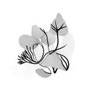 Minimal, solid lines, abstract, Australian flora-inspired tattoo design idea