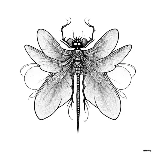 dragon-fly tattoo design idea