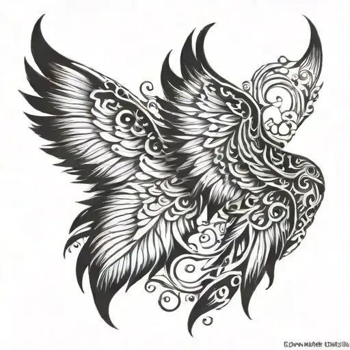burning wing tattoo tattoo design idea