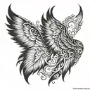 burning wing tattoo tattoo design idea