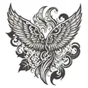 burning wing tattoo tattoo design idea