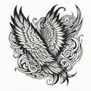 burning wing tattoo tattoo design idea