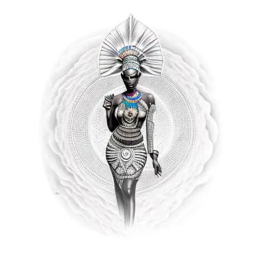 Realism "African Goddess" Tattoo Idea - BlackInk AI