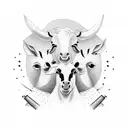 A group of farm animals jamming together in a band on a sailboat tattoo design idea
