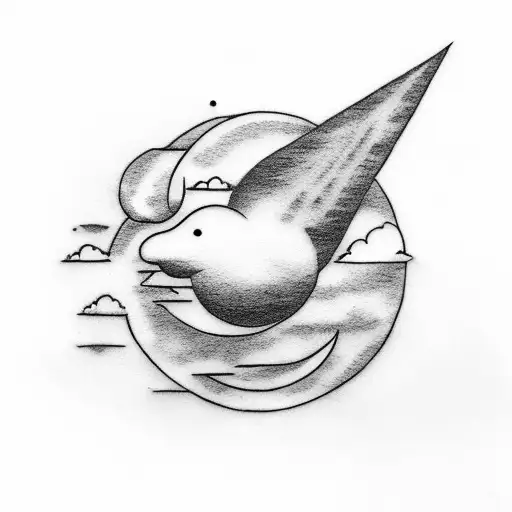 a cloud with the name Aaliyah on it and a crescent moon tattoo design idea