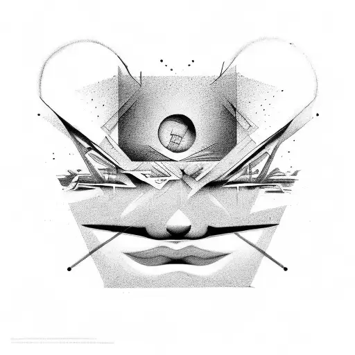 An abstract representation of mental health struggles using black-grey shading tattoo design idea