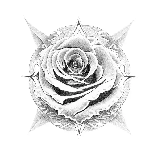 Fire rose semi colon butterflys tattoo design idea