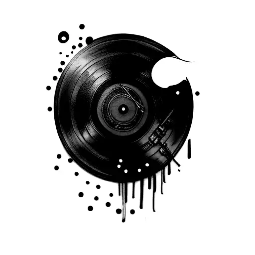 a record player tattoo design idea