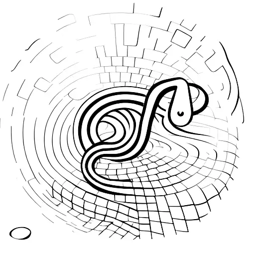 a snake ringing around a mirrorball tattoo design idea