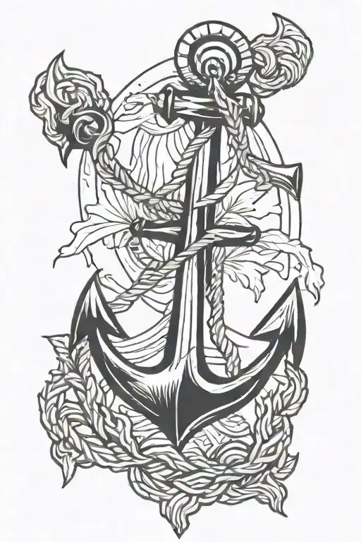 anchor  navy tattoo design idea