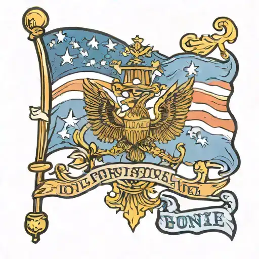 Bonnie Blue Flag inside Louisiana tattoo design idea