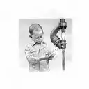 A realistic sketch of a father and child holding a welding torch together tattoo design idea
