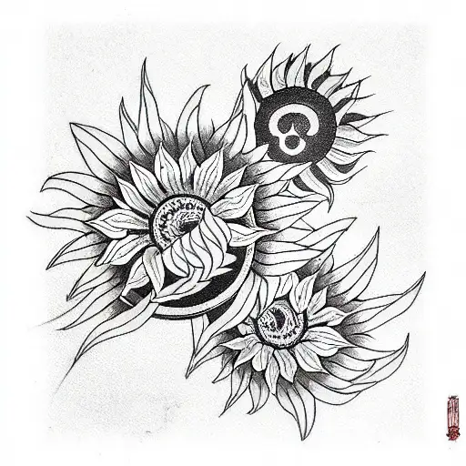 sunflower tattoo design idea