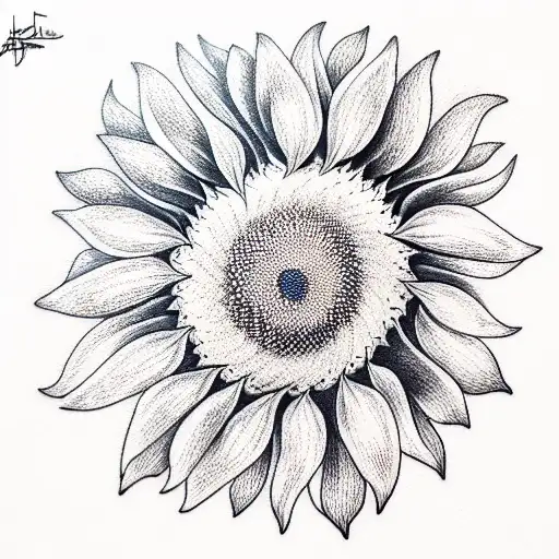 sunflower tattoo design idea