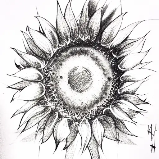 Aggregate 52 outline simple sunflower tattoo best  incdgdbentre