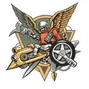 mechanic army military  tattoo design idea